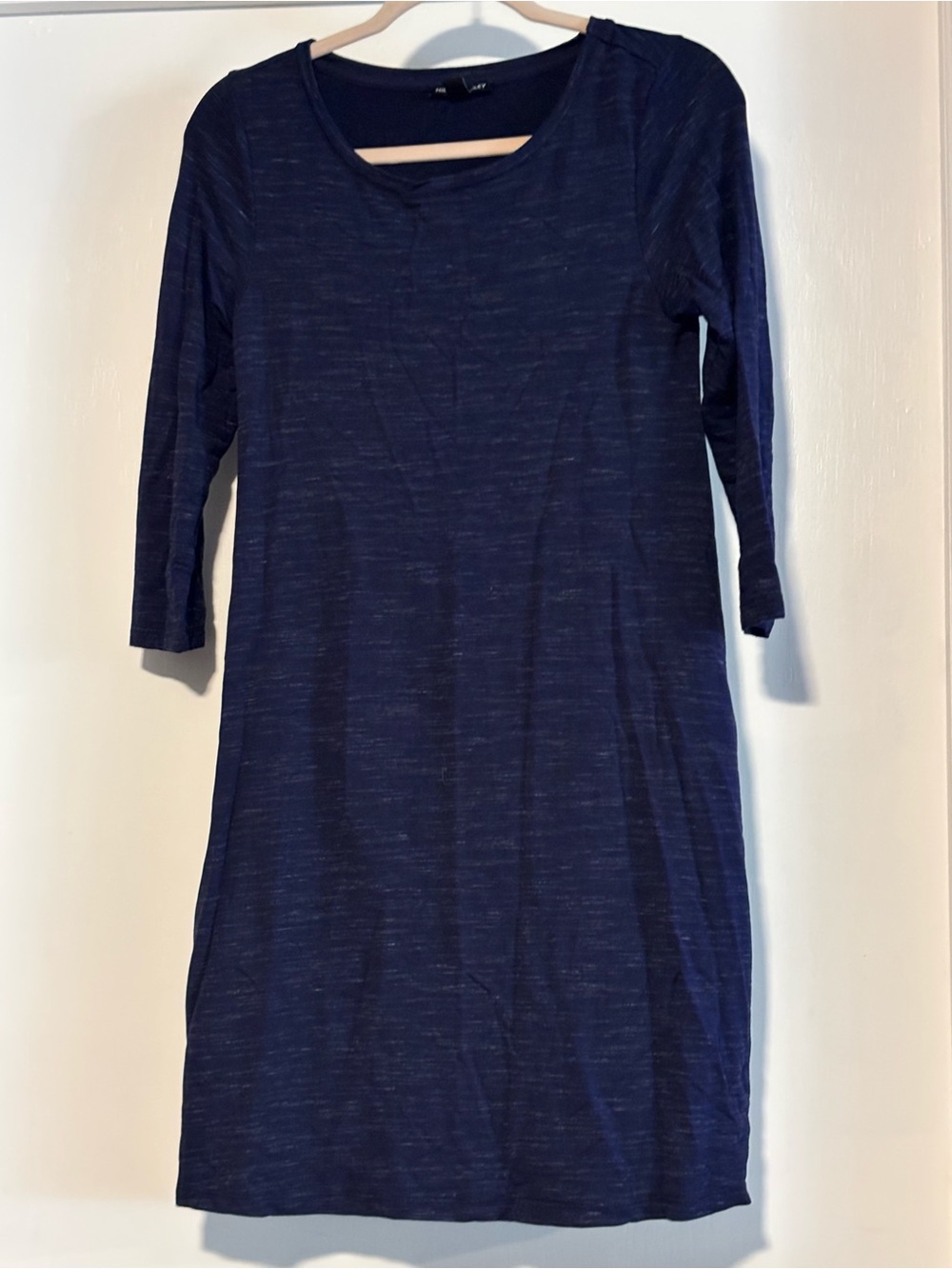 Hilary Radley Navy Blue Long Sleeve Shift Dress